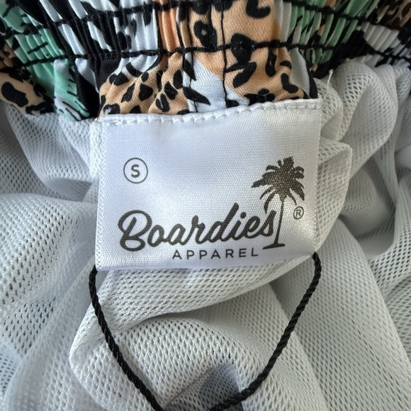 Boardies Swimming Trunks Tropical Jungle Cheetah Print Size S Black Green Orange - Picture 5 of 9